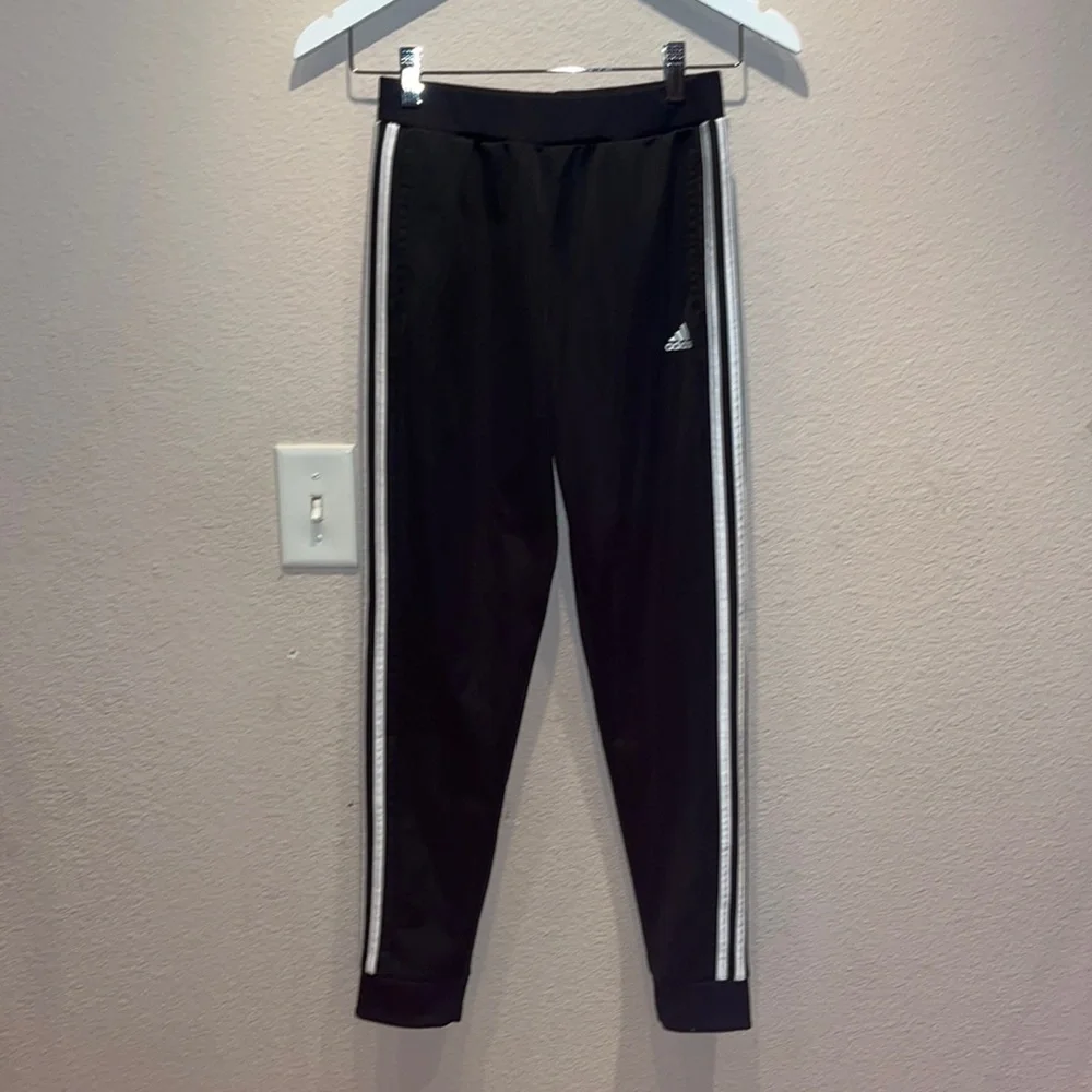 Adidas Black White Triple Stripe Track Pants Size 14 or Large